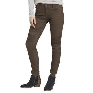 Prana Brenna Moto Women's Skinny Pants Size 6 Brown Nylon Blend